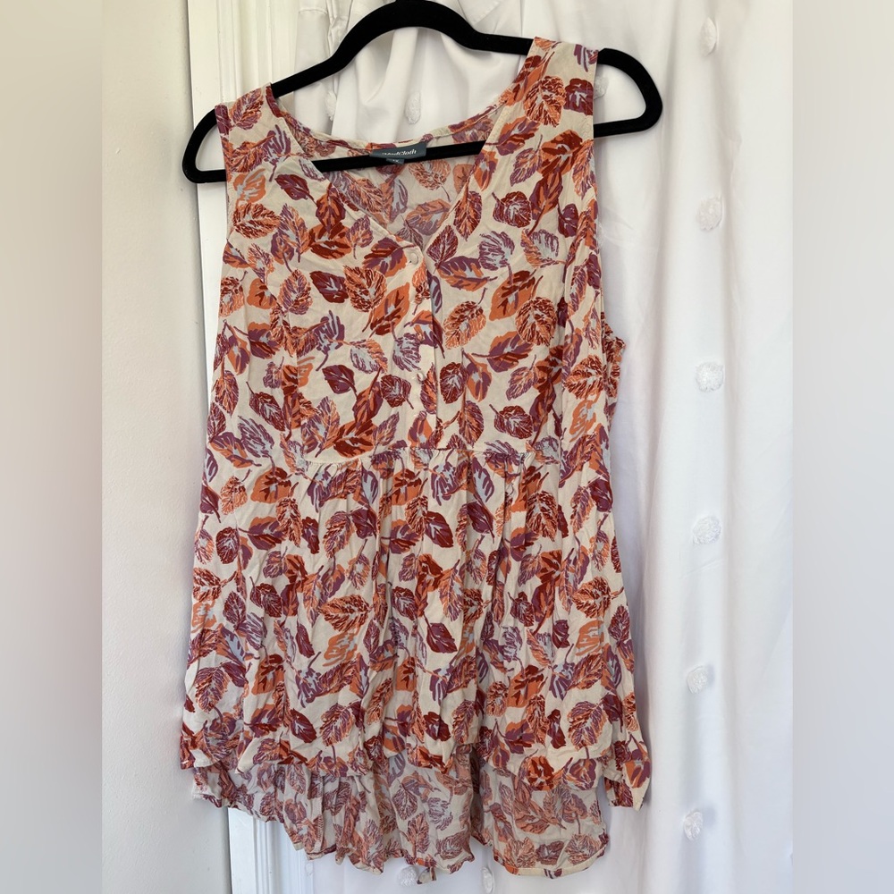 Modcloth Leaf Print Blouse